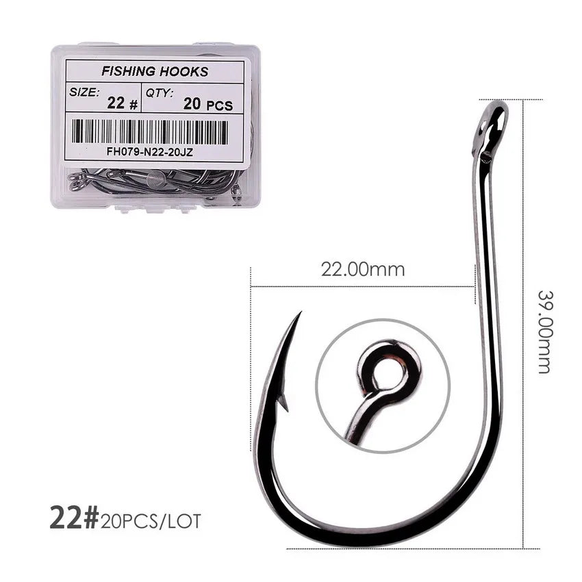 50Pcs / 20Pcs / Size 2-22# Ring Eye Japan Fishhooks