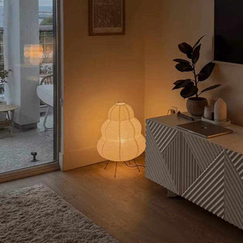 Japanese Style LED Rice Paper Desk Lamp | Bedside Night Lamp