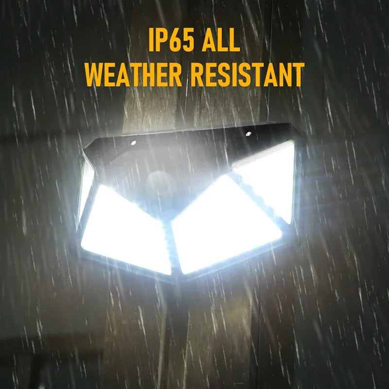 100 LED Solar Wall Lamp 4 Sides Luminous with Motion Sensor