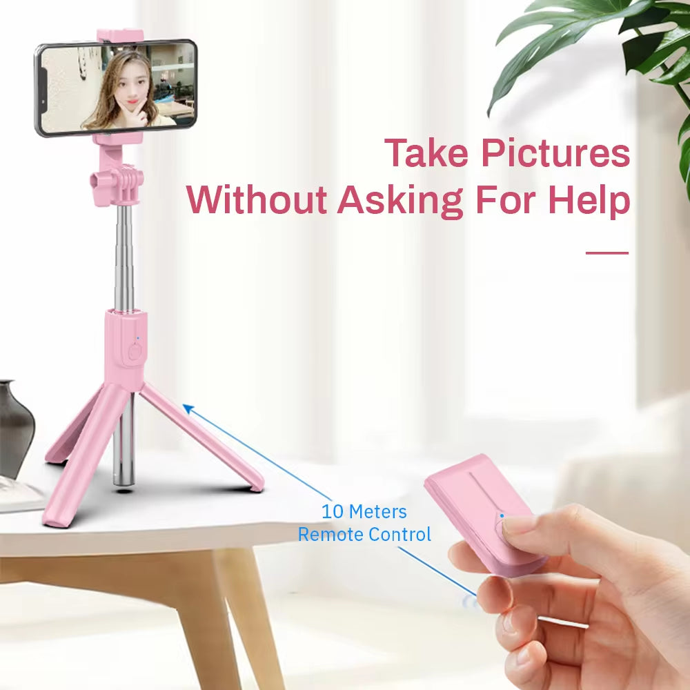 4 in 1 Wireless Bluetooth Compatible Selfie Stick LED Ring Light