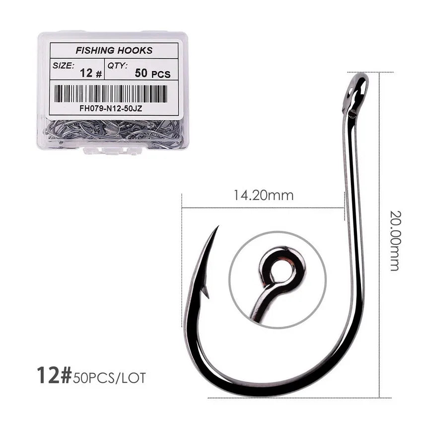 50Pcs / 20Pcs / Size 2-22# Ring Eye Japan Fishhooks
