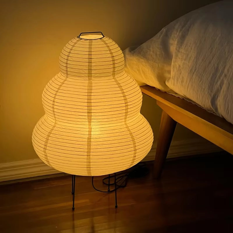 Japanese Style LED Rice Paper Desk Lamp | Bedside Night Lamp