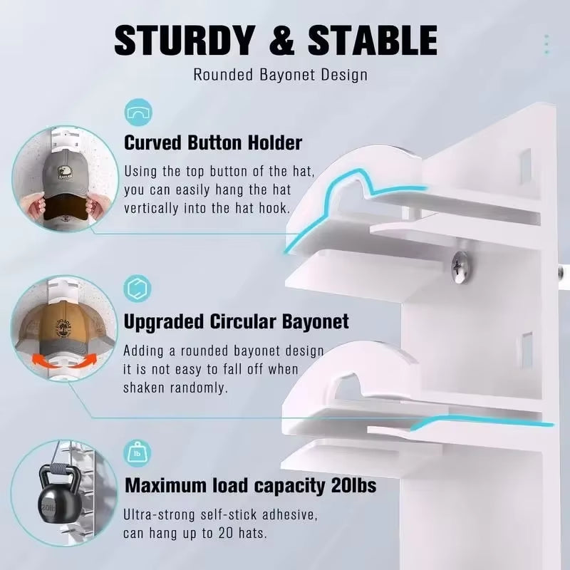 Hat Rack Cap Holder (10 hats)