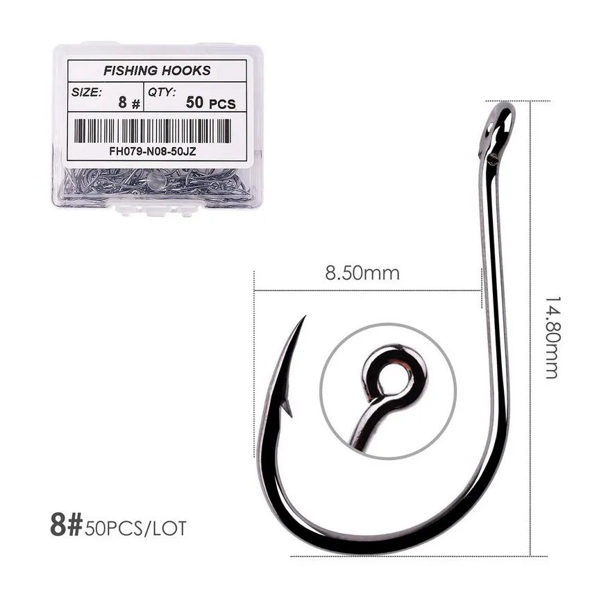 50Pcs / 20Pcs / Size 2-22# Ring Eye Japan Fishhooks