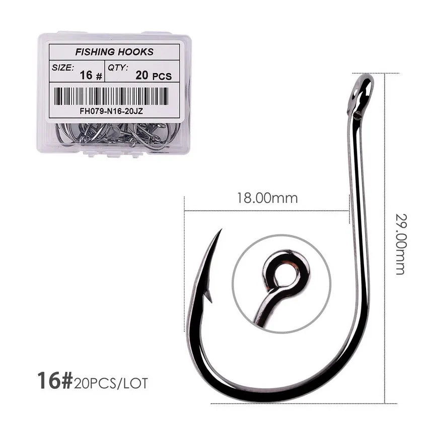 50Pcs / 20Pcs / Size 2-22# Ring Eye Japan Fishhooks