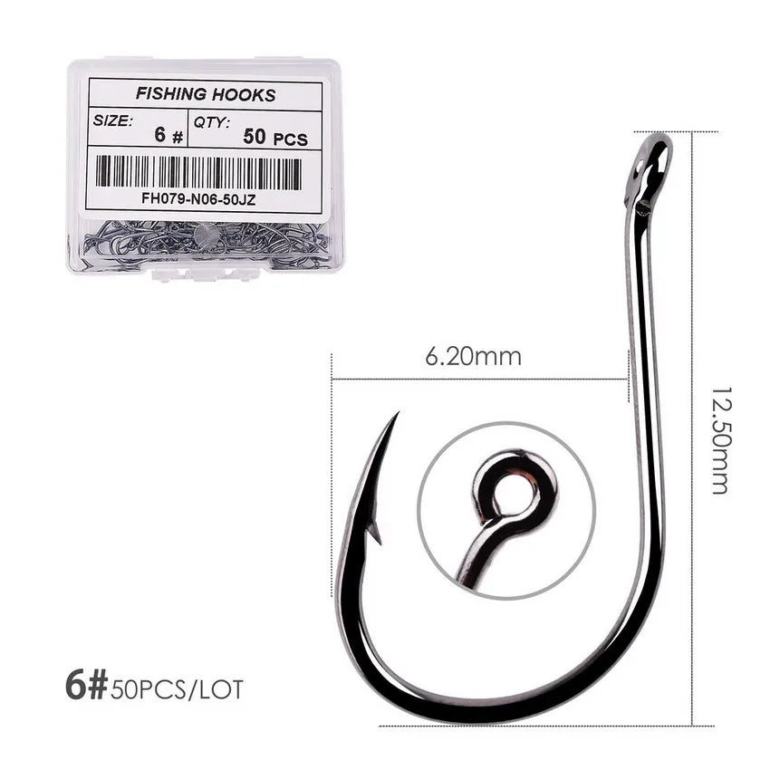 50Pcs / 20Pcs / Size 2-22# Ring Eye Japan Fishhooks