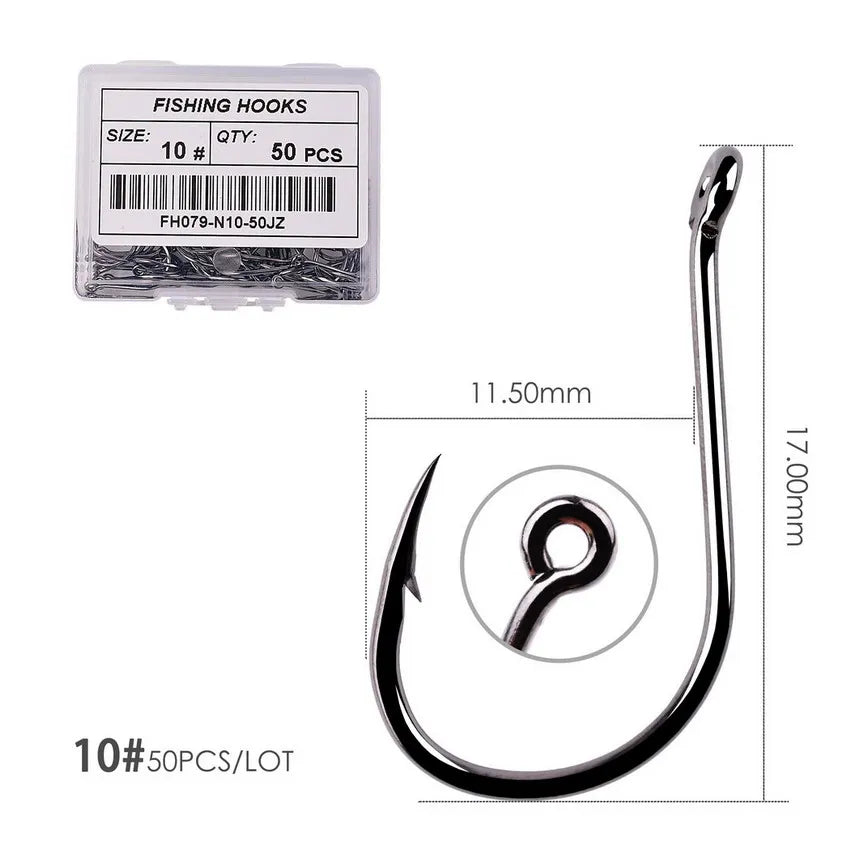 50Pcs / 20Pcs / Size 2-22# Ring Eye Japan Fishhooks