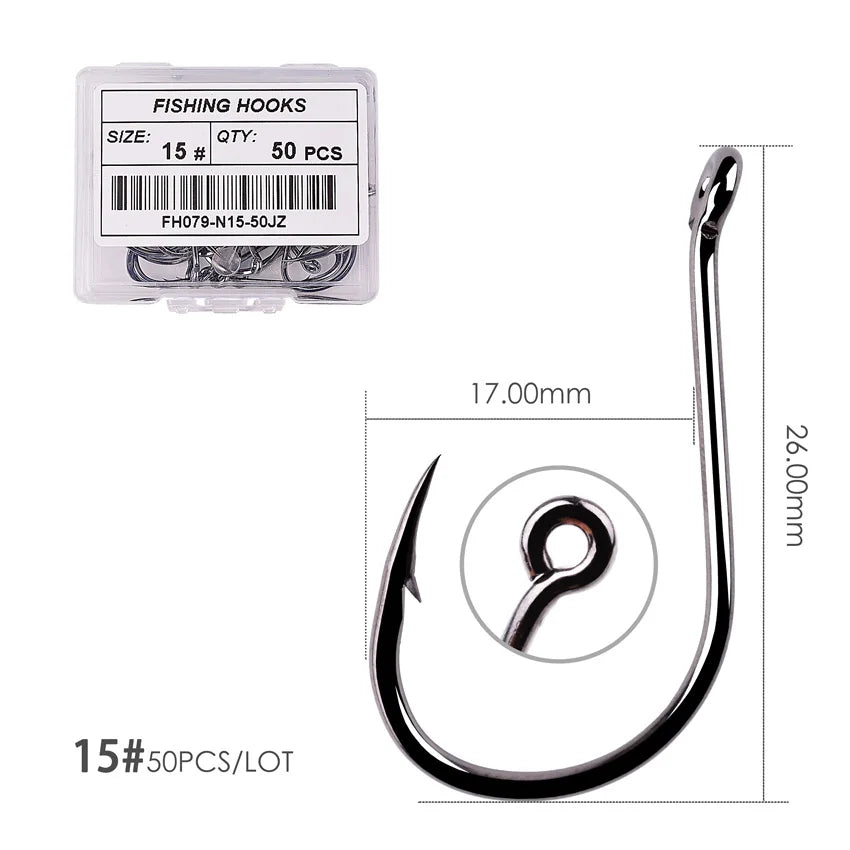 50Pcs / 20Pcs / Size 2-22# Ring Eye Japan Fishhooks