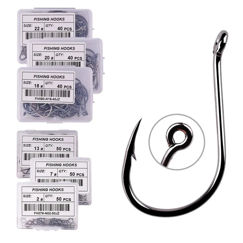 50Pcs / 20Pcs / Size 2-22# Ring Eye Japan Fishhooks
