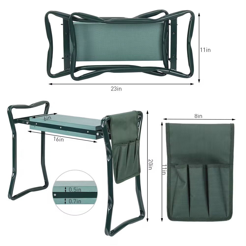 Heavy Duty Foldable Upgraded Garden Padded Kneeling Stool