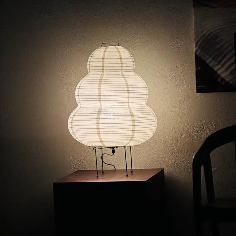 Japanese Style LED Rice Paper Desk Lamp | Bedside Night Lamp