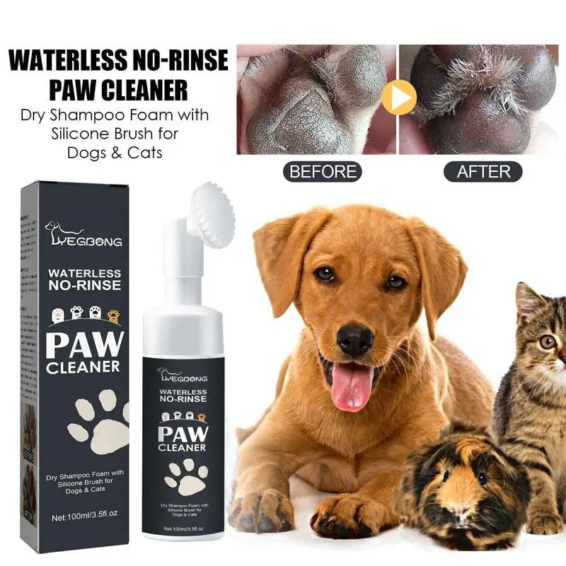 Dog Paw Cleanser w/ Brush & foam rinse-free