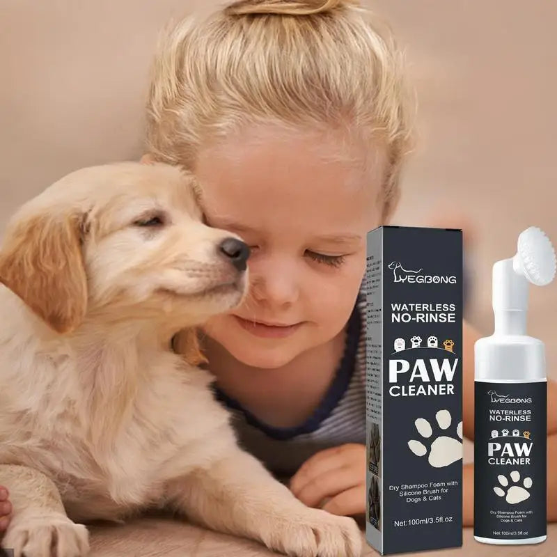 Dog Paw Cleanser w/ Brush & foam rinse-free