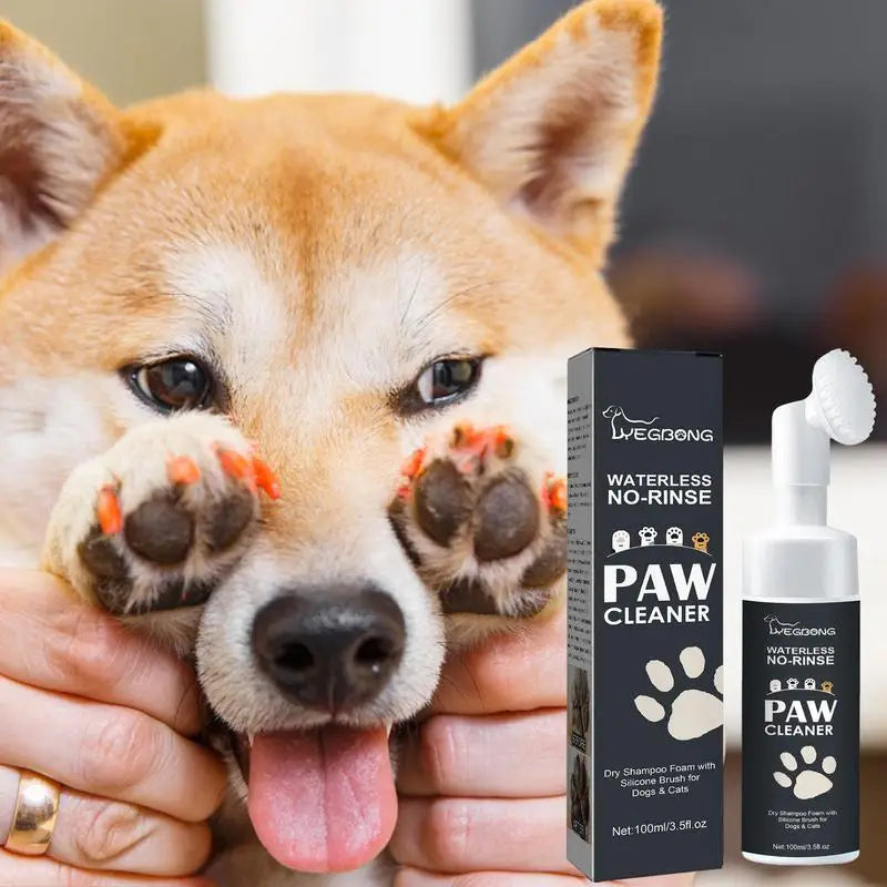 Dog Paw Cleanser w/ Brush & foam rinse-free
