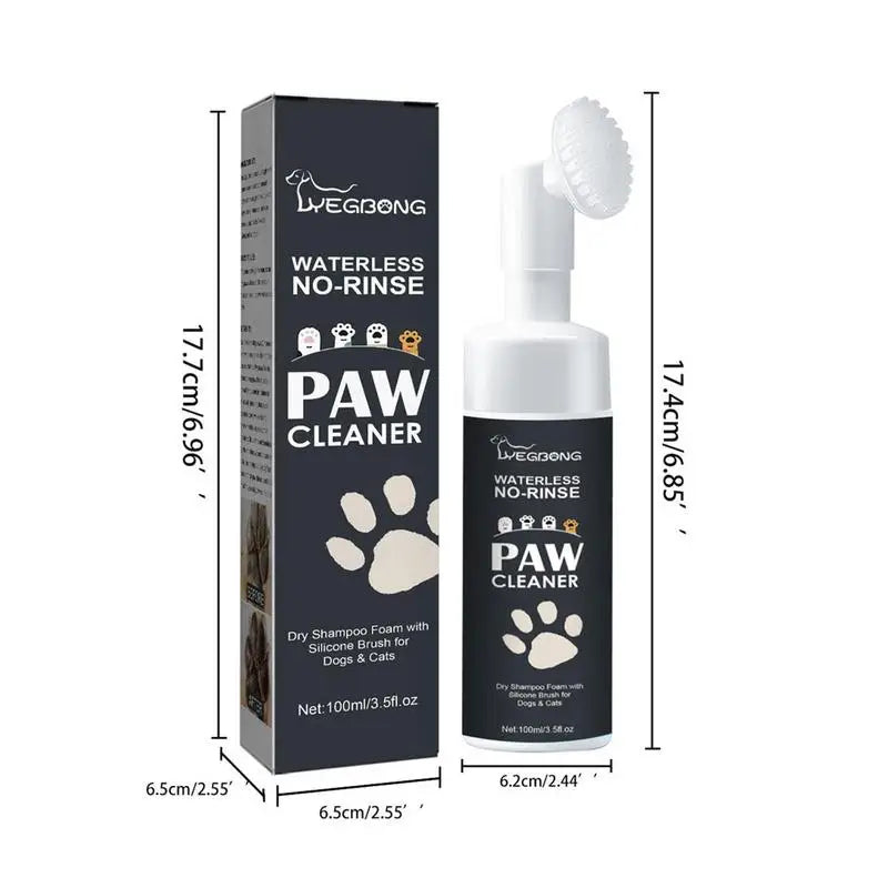 Dog Paw Cleanser w/ Brush & foam rinse-free