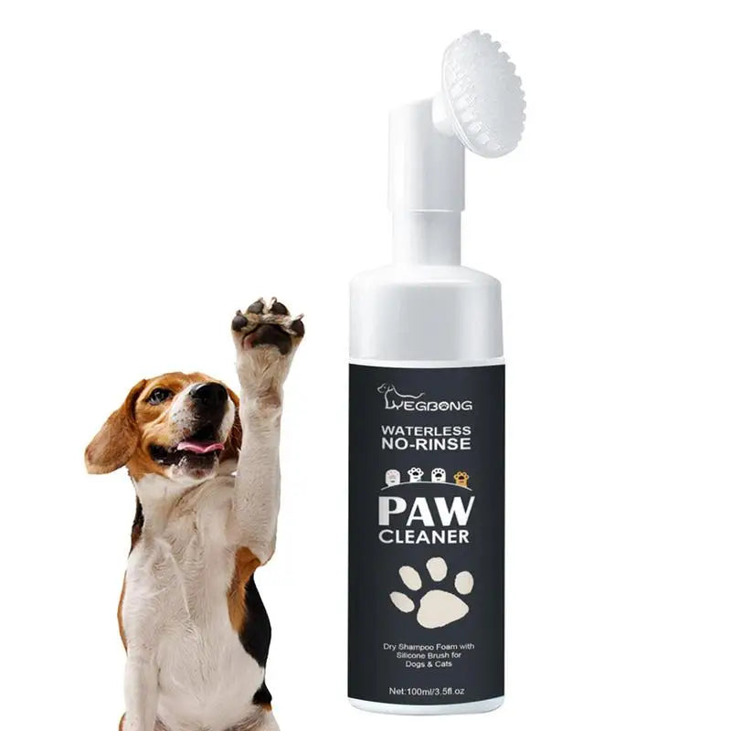 Dog Paw Cleanser w/ Brush & foam rinse-free