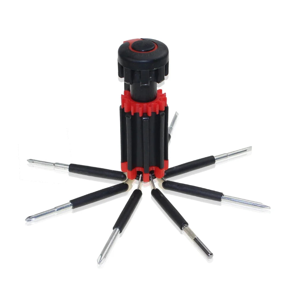 8 In1 Slotted Phillips Screwdriver Precision with LED Light Folding Screwdriver Bits