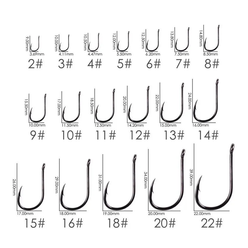 50Pcs / 20Pcs / Size 2-22# Ring Eye Japan Fishhooks