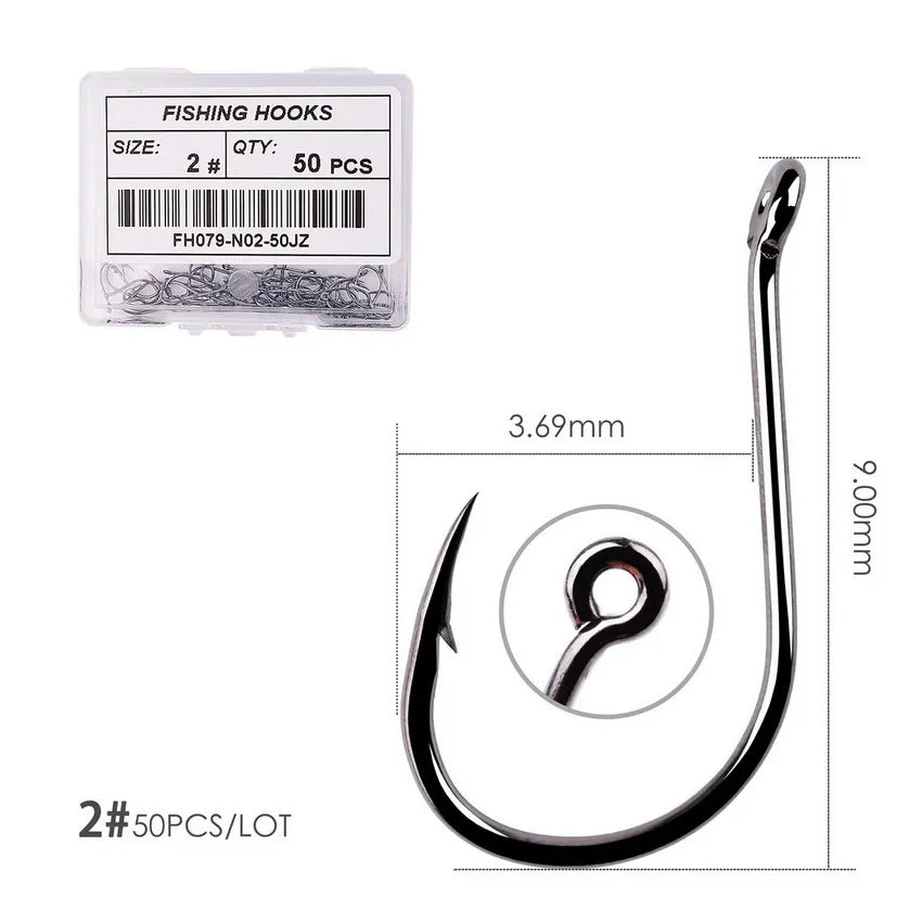 50Pcs / 20Pcs / Size 2-22# Ring Eye Japan Fishhooks