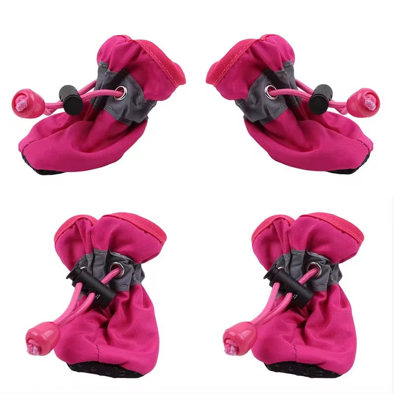 New 4Pcs Waterproof Pet Dog Shoes Anti-Slip Rain Snow Boot Thick Warm for Small Cats Dogs Puppy Dog