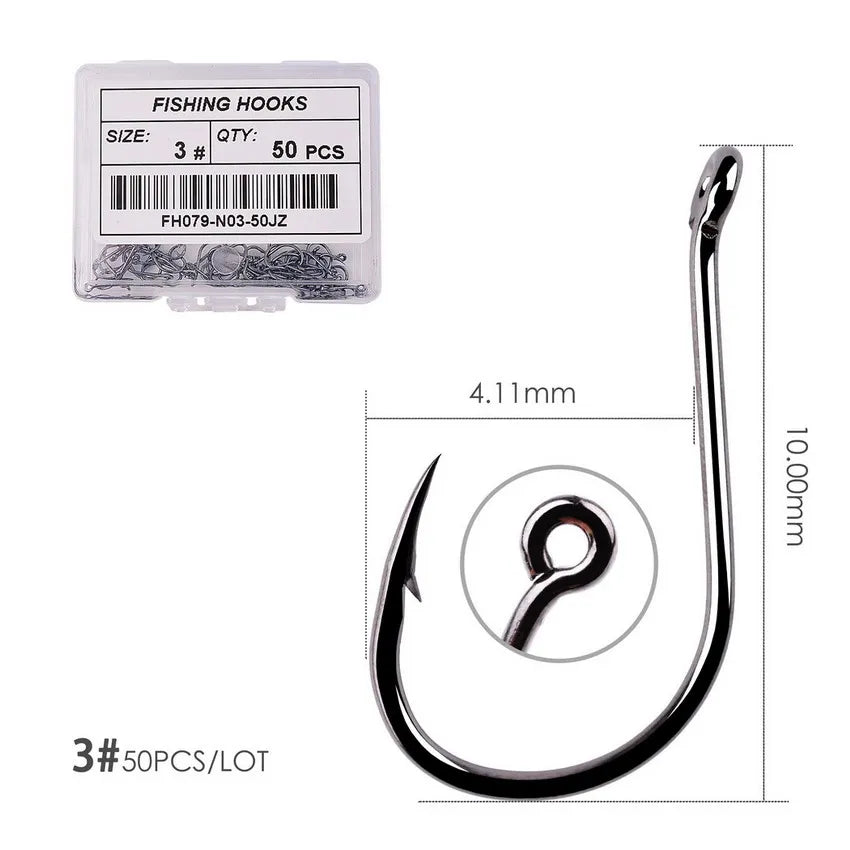 50Pcs / 20Pcs / Size 2-22# Ring Eye Japan Fishhooks