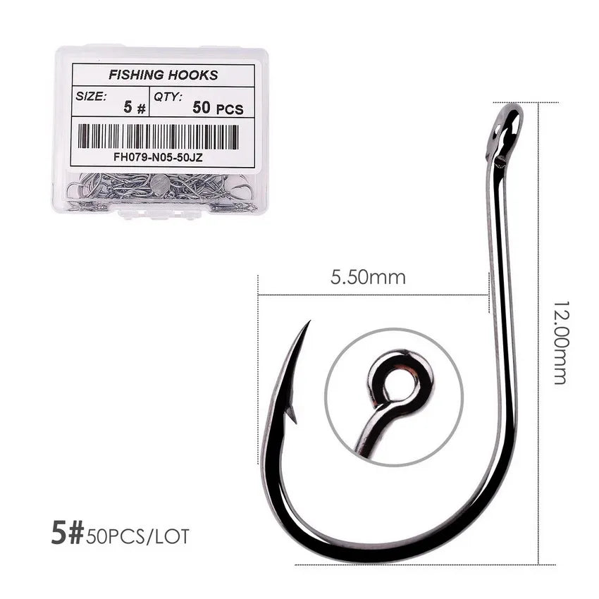50Pcs / 20Pcs / Size 2-22# Ring Eye Japan Fishhooks