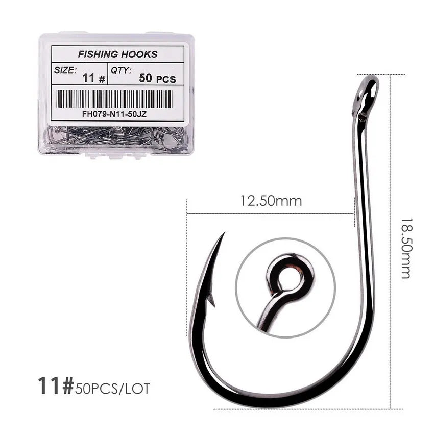 50Pcs / 20Pcs / Size 2-22# Ring Eye Japan Fishhooks