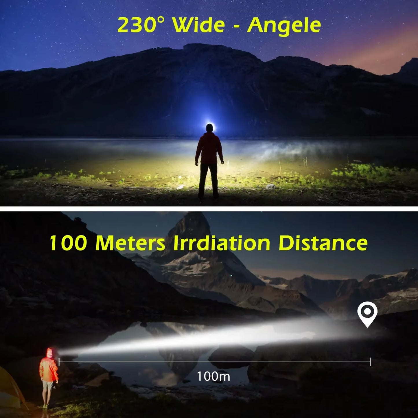 COB LED Headlamp Sensor Headlight with Built-In Battery Flashlight USB Rechargeable Head Lamp Torch 5 Lighting Modes Work Light