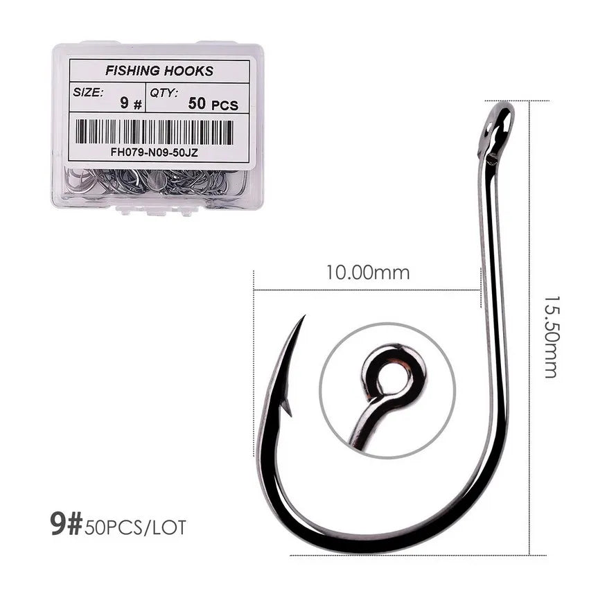50Pcs / 20Pcs / Size 2-22# Ring Eye Japan Fishhooks