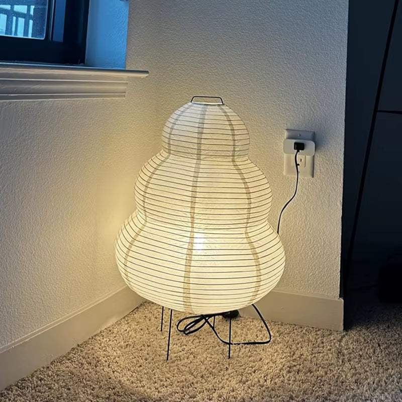 Japanese Style LED Rice Paper Desk Lamp | Bedside Night Lamp