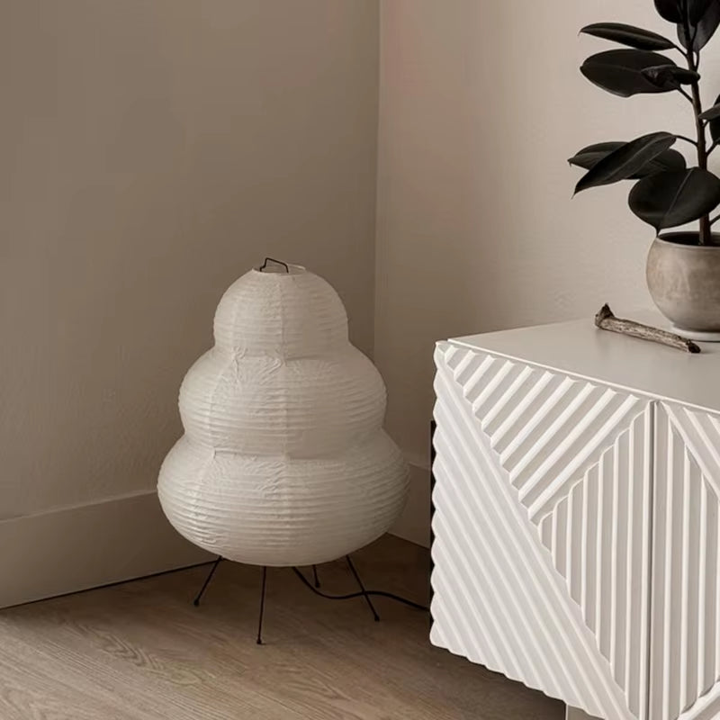 Japanese Style LED Rice Paper Desk Lamp | Bedside Night Lamp