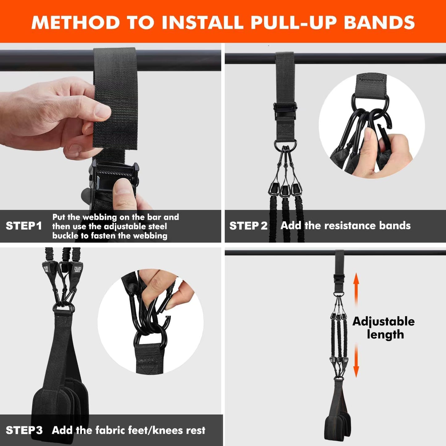 Power Trainer Pull-up Elastic Rope Set
