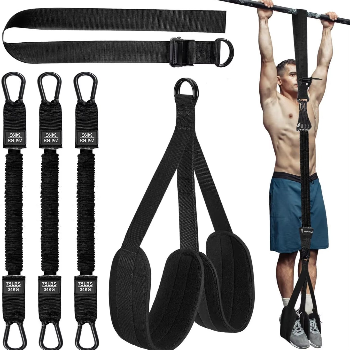 Power Trainer Pull-up Elastic Rope Set