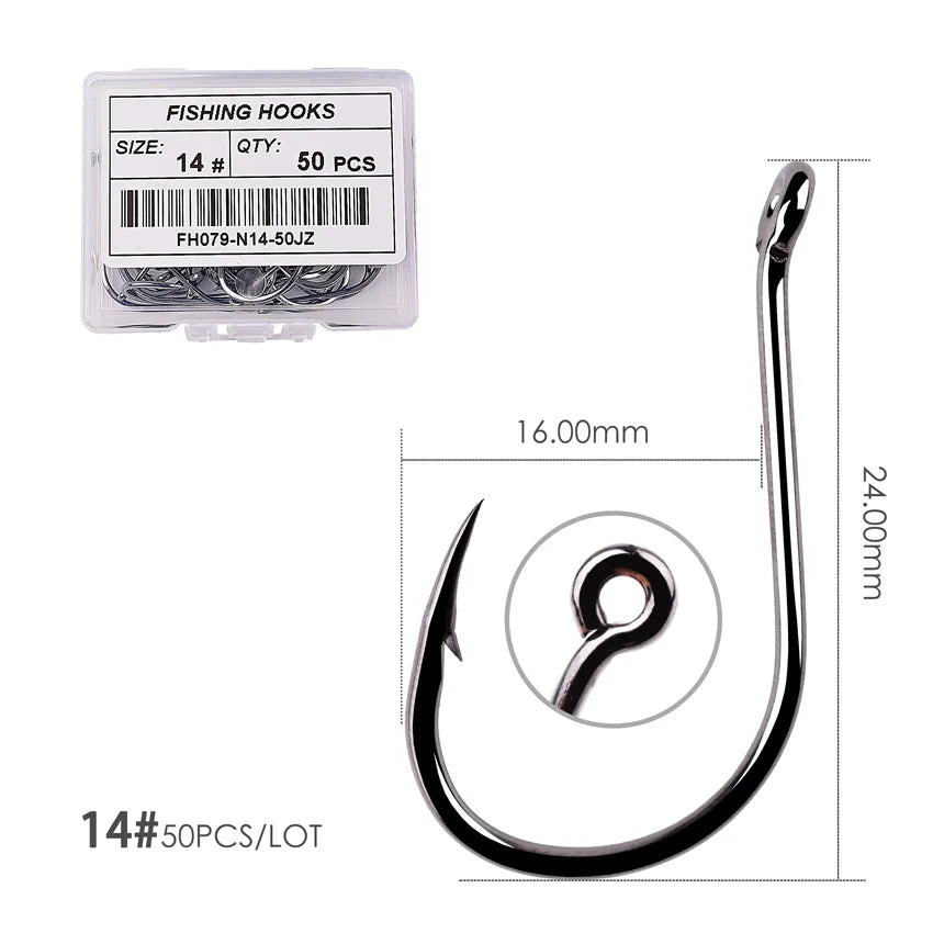 50Pcs / 20Pcs / Size 2-22# Ring Eye Japan Fishhooks