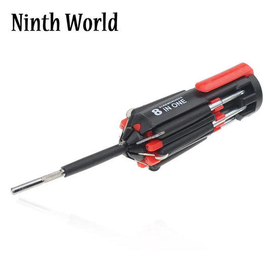 8 In1 Slotted Phillips Screwdriver Precision with LED Light Folding Screwdriver Bits 