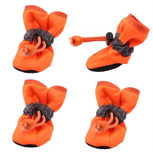 New 4Pcs Waterproof Pet Dog Shoes Anti-Slip Rain Snow Boot Thick Warm for Small Cats Dogs Puppy Dog
